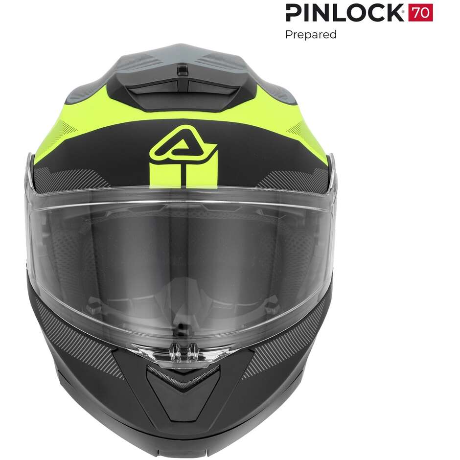 Casco Moto Modulare Acerbis Doppia Visiera SEREL 22.06 Nero Giallo Fluo