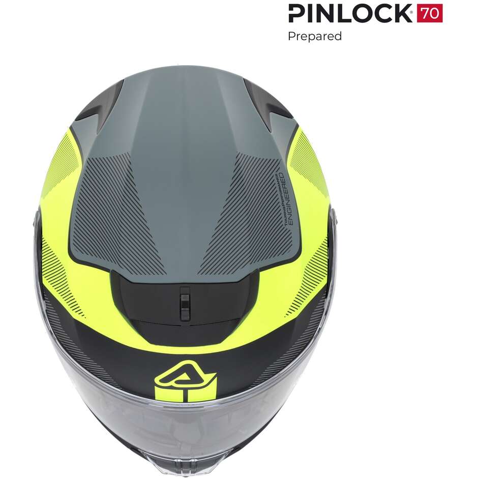 Casco Moto Modulare Acerbis Doppia Visiera SEREL 22.06 Nero Giallo Fluo