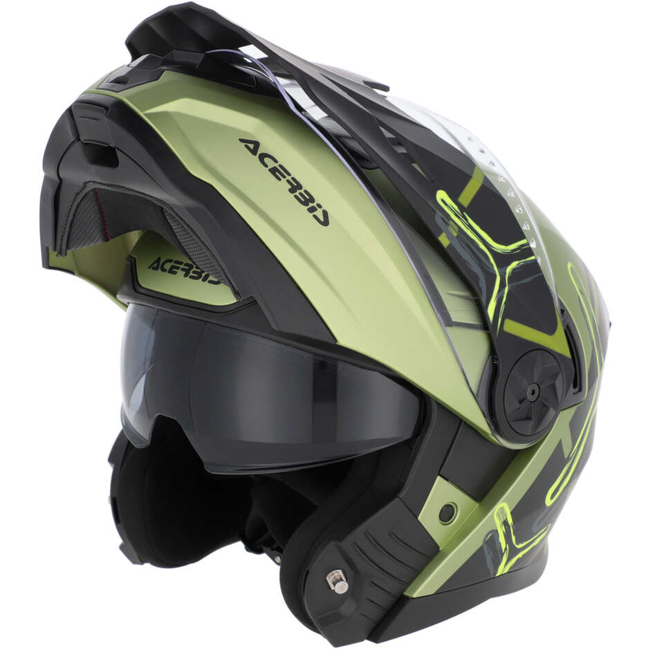 Casco Moto Modulare Acerbis Rider P/J Multi Verde Nero
