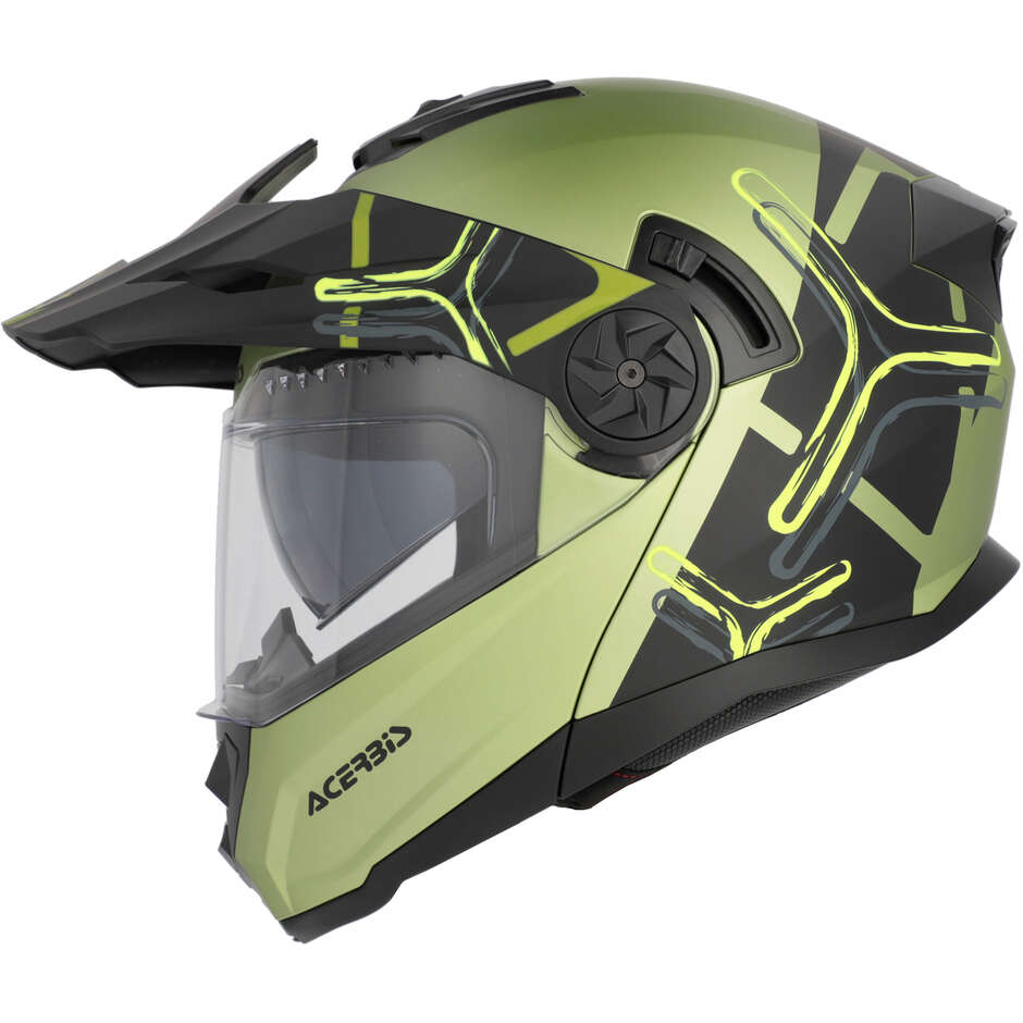 Casco Moto Modulare Acerbis Rider P/J Multi Verde Nero