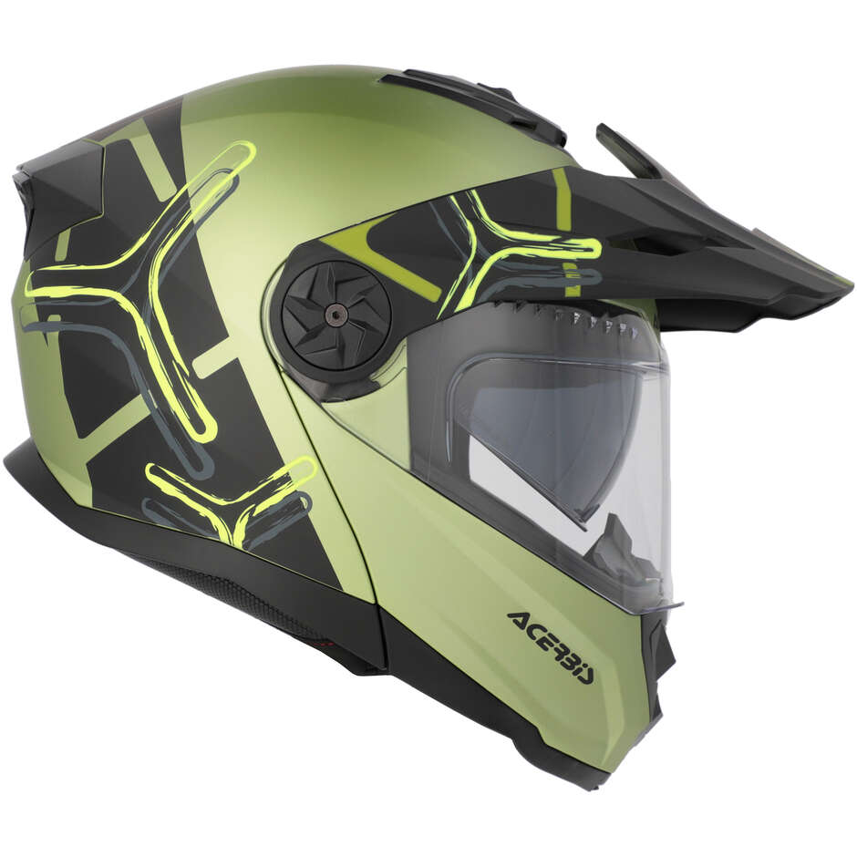 Casco Moto Modulare Acerbis Rider P/J Multi Verde Nero
