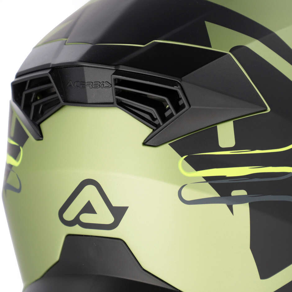 Casco Moto Modulare Acerbis Rider P/J Multi Verde Nero