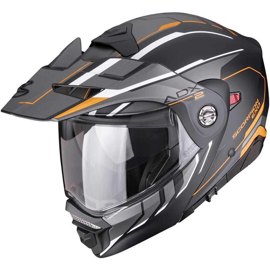 Casco Moto Modulare Adventure P/J Scorpion ADX-2 WALT Opaco Nero Arancione