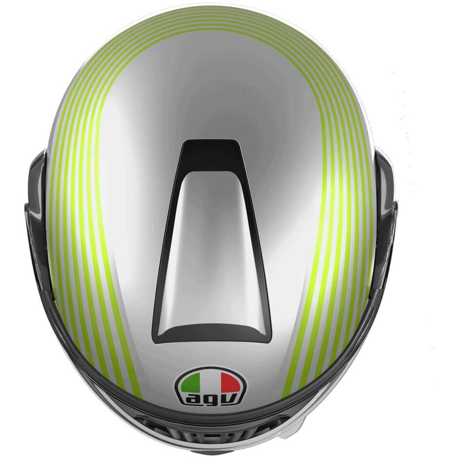 Casco Moto Modulare Agv STREETMODULAR ISEO Opaco Bianco Nero Giallo Fluouo