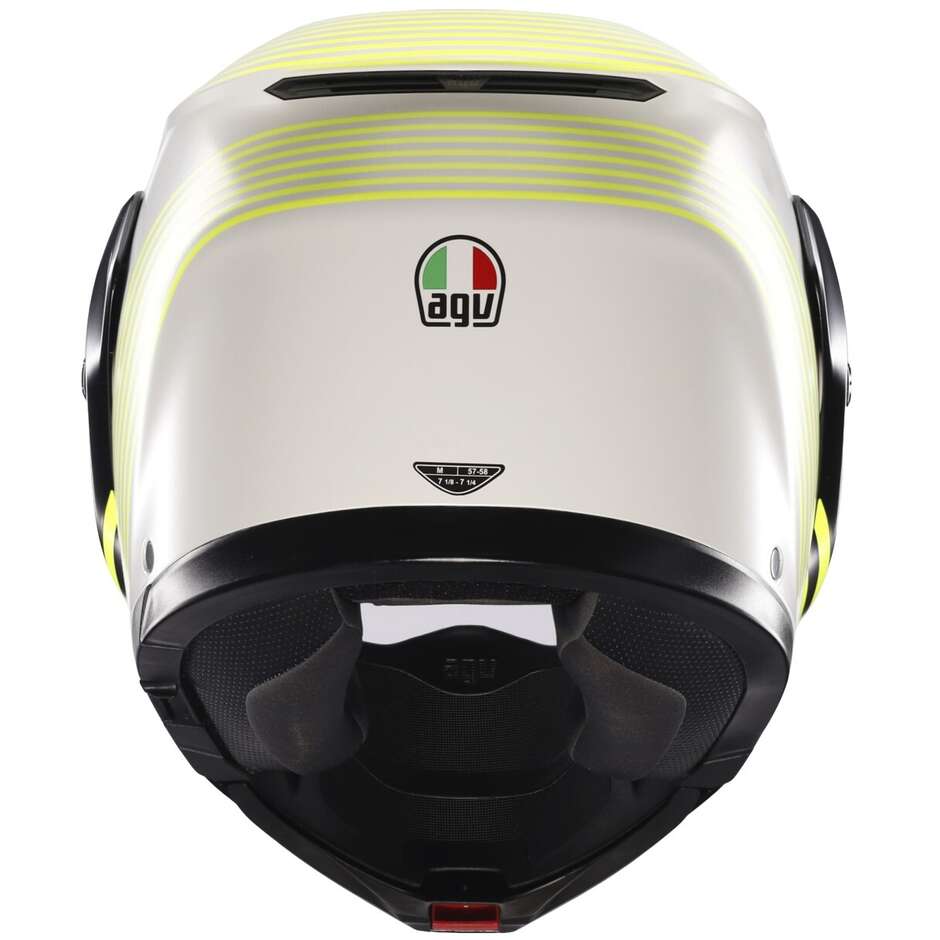 Casco Moto Modulare Agv STREETMODULAR ISEO Opaco Bianco Nero Giallo Fluouo