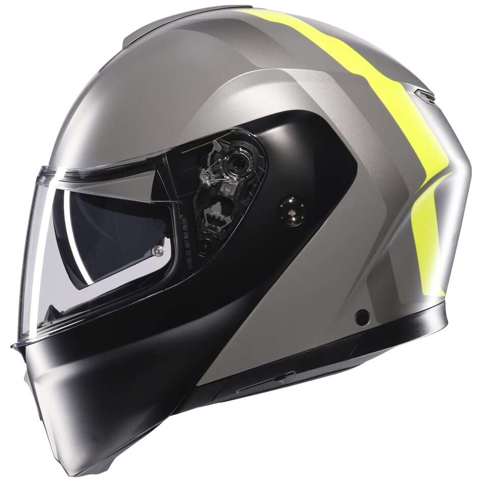 Casco Moto Modulare Agv STREETMODULAR RESIA Opaco Grigio Nero Giallo Fluouo
