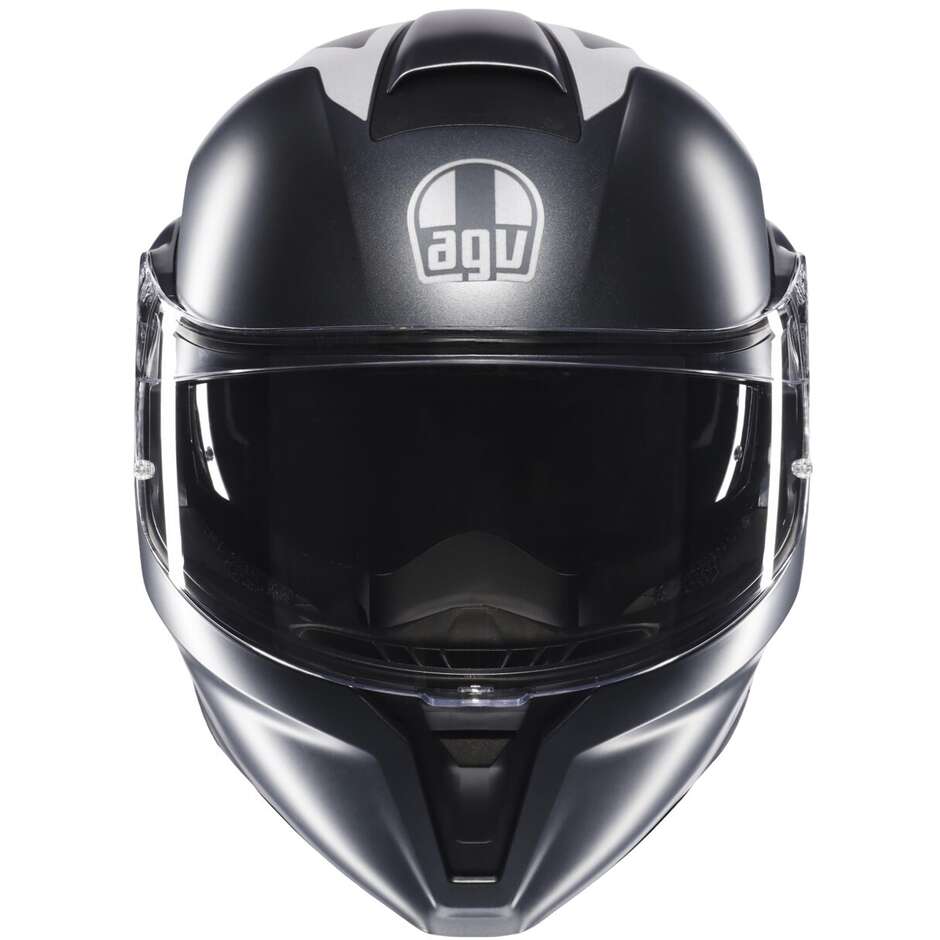 Casco Moto Modulare Agv STREETMODULAR RESIA Opaco Grigio Silver Rosso