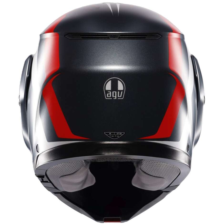 Casco Moto Modulare Agv STREETMODULAR RESIA Opaco Grigio Silver Rosso