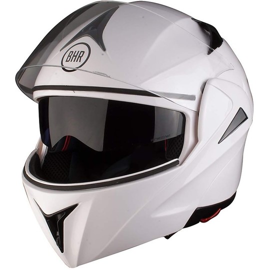 Casco Moto Modulare Apribile BHR 705 Sport Doppia Visiera Bianco