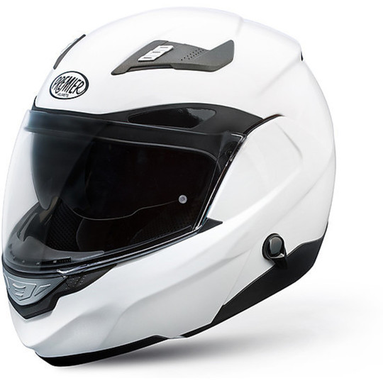 Casco Moto Modulare Apribile Premier Voyager Doppia Omologazione Bianco Lucido