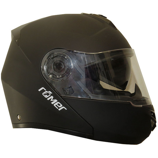 Casco Moto Modulare Apribile Romer Helmet Klap Nero Opaco Doppia Visiera Leggerissimo