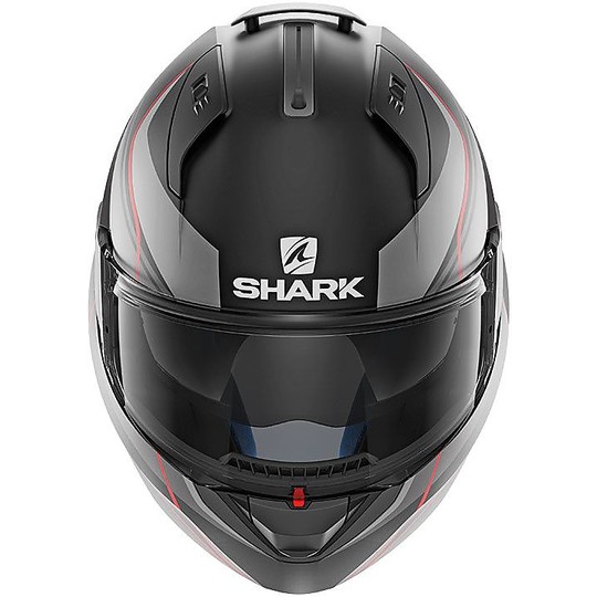 Casco Moto Modulare Apribile Shark EVO ONE 2 KRONO Nero Rosso Opaco