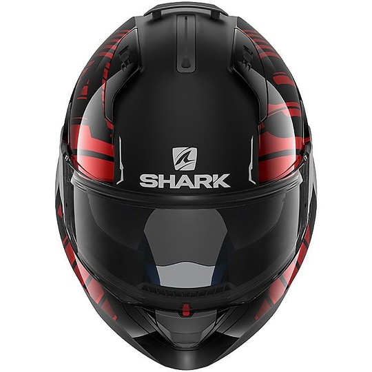 Casco Moto Modulare Apribile Shark EVO ONE 2 LITHION DUAL Nero Rosso