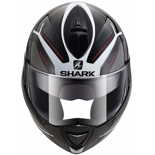 Casco Moto Modulare Apribile Shark Evoline 3 HATAUM Nero Bianco Rosso