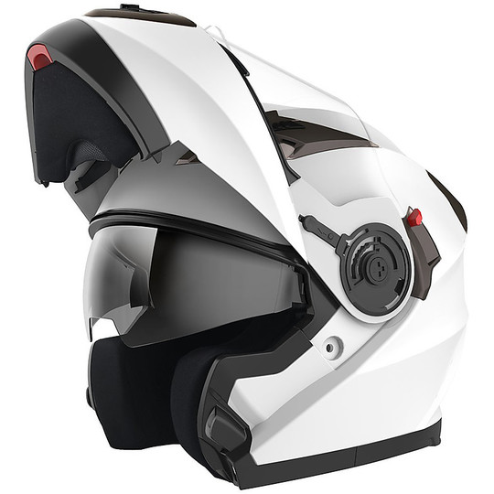 Casco Moto Modulare Apribile Ska-P ROAD Bianco Lucido Doppia Visiera