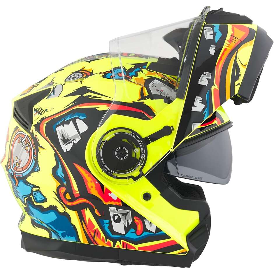 Casco Moto Modulare 836 Flip Up ZOMBIE Giallo taglia M