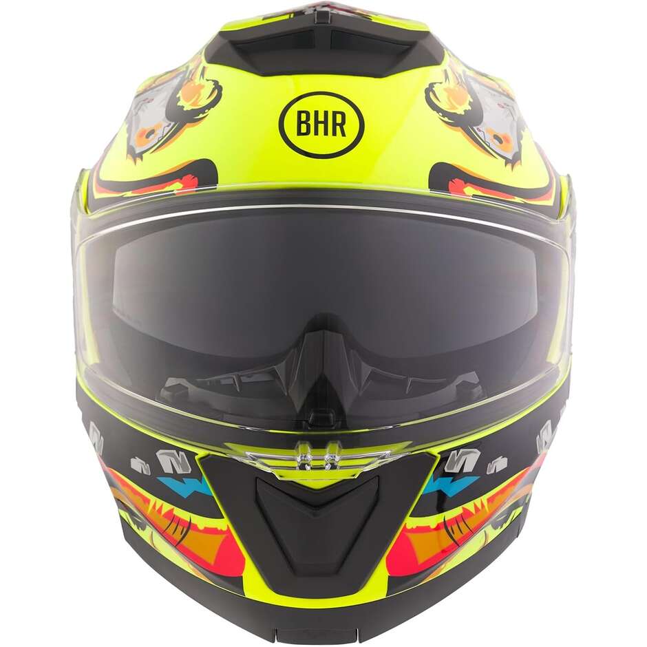 Casco Moto Modulare BHR 836 Flip Up ZOMBIE Giallo