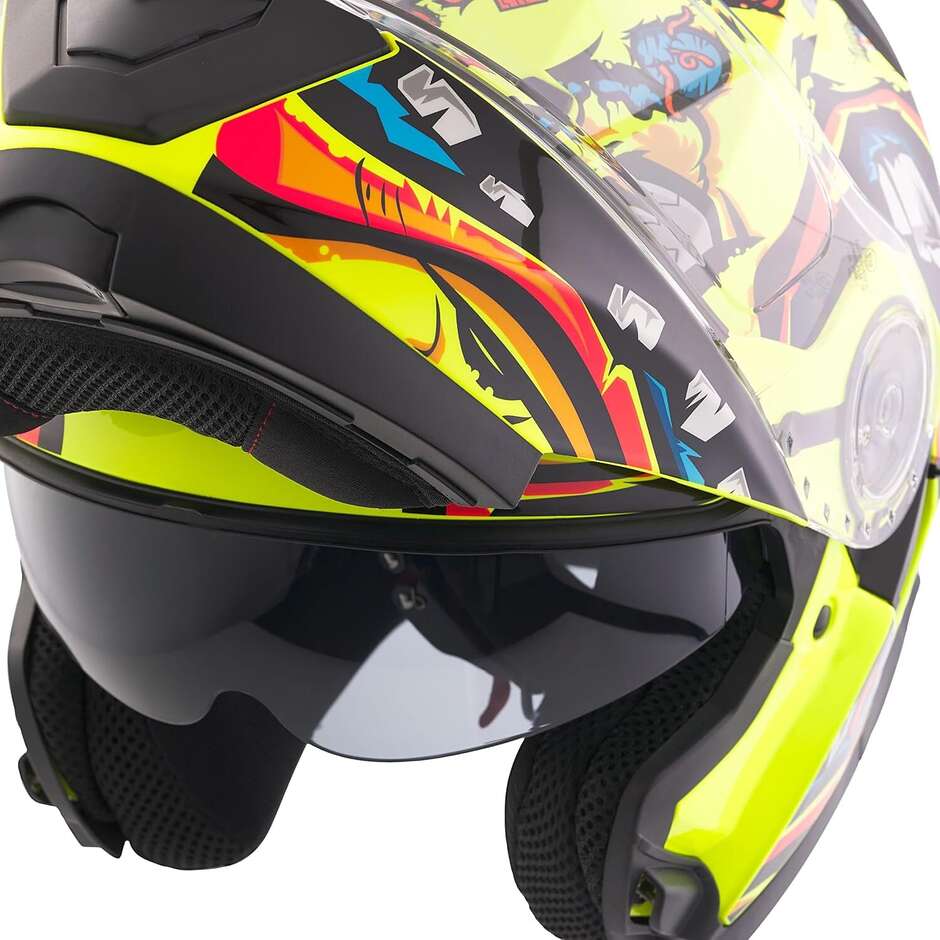 Casco Moto Modulare BHR 836 Flip Up ZOMBIE Giallo