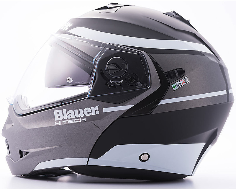 MOTO E MOTO  Caschi » Blauer » Blauer » Casco Blauer Sky Modulare Nero  Matto Arancio