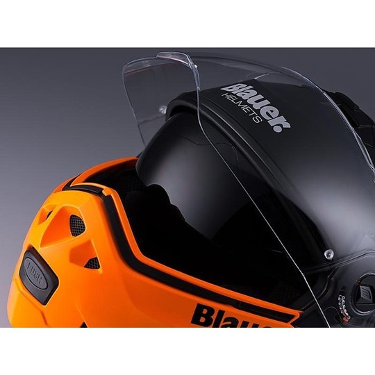 Casco moto Modulare Blauer Sky Apribile New 2014 Bianco-Nero Opaco