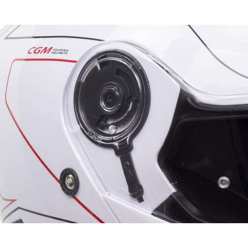 Casco Moto Modulare CGM 506 g KYOTO Bianco Lucido Rosso