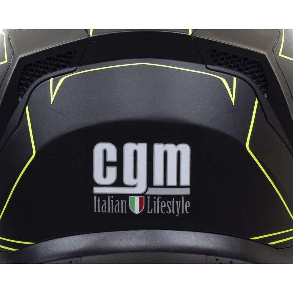 Casco Moto Modulare CGM 506 g KYOTO Nero Opaco Giallo