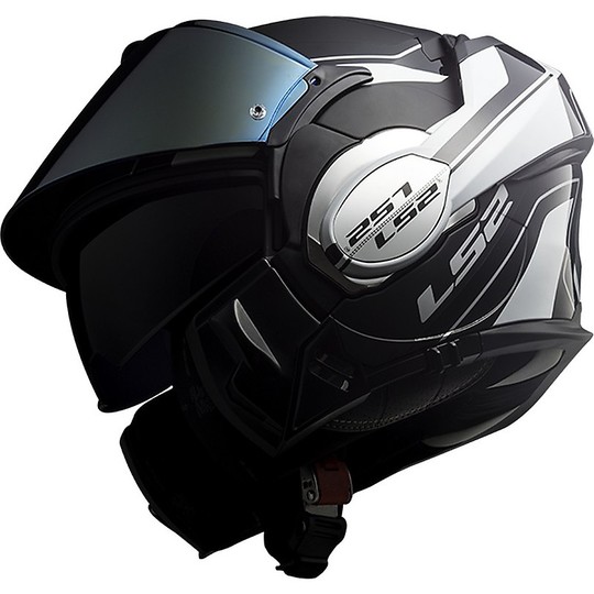 Casco Moto Modulare con Mentoniera Ribaltabile LS2 FF399 Valiant Nero Bianco 
