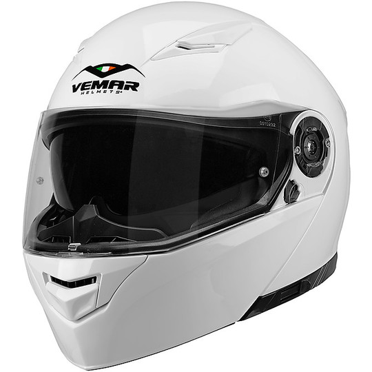 Casco Moto Modulare Doppia Visiera Vemar NASHI Bianco