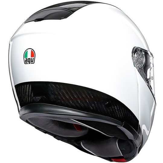 Casco Moto Modulare in Carbonio AGV Sportmodular Mono Carbonio Bianco Nero 