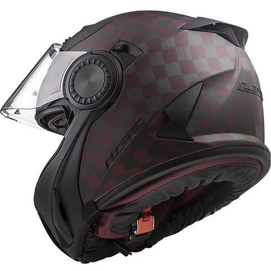 Casco Moto Modulare in Carbonio Interfono LRP Integrato Ls2 FF313 Vortex Carbonio Nero Opaco