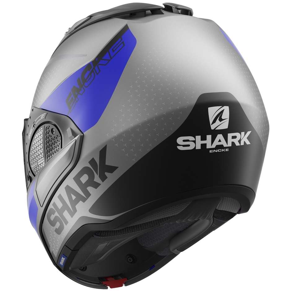Casco Moto Modulare In Shark EVO GT ENCKE Antracite Blu  Nero Opaco