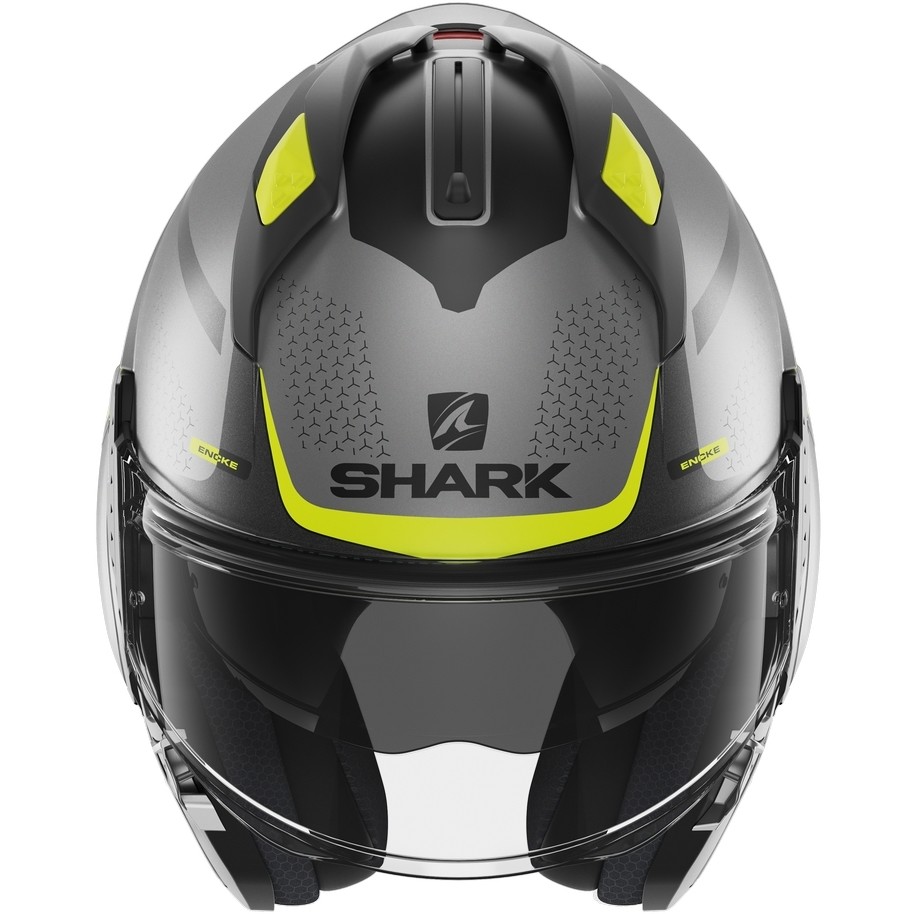 Casco Moto Modulare In Shark EVO GT ENCKE Antracite Giallo Nero Opaco