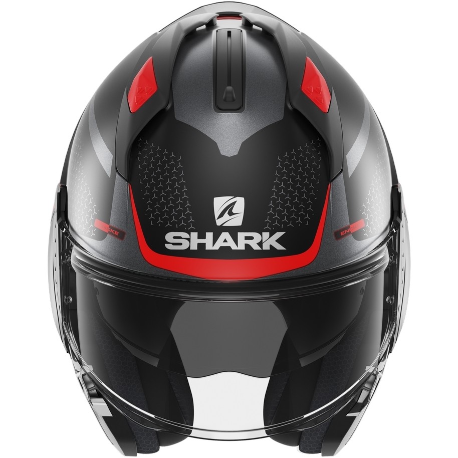 Casco Moto Modulare In Shark EVO GT ENCKE Nero Rosso Antracite Opaco