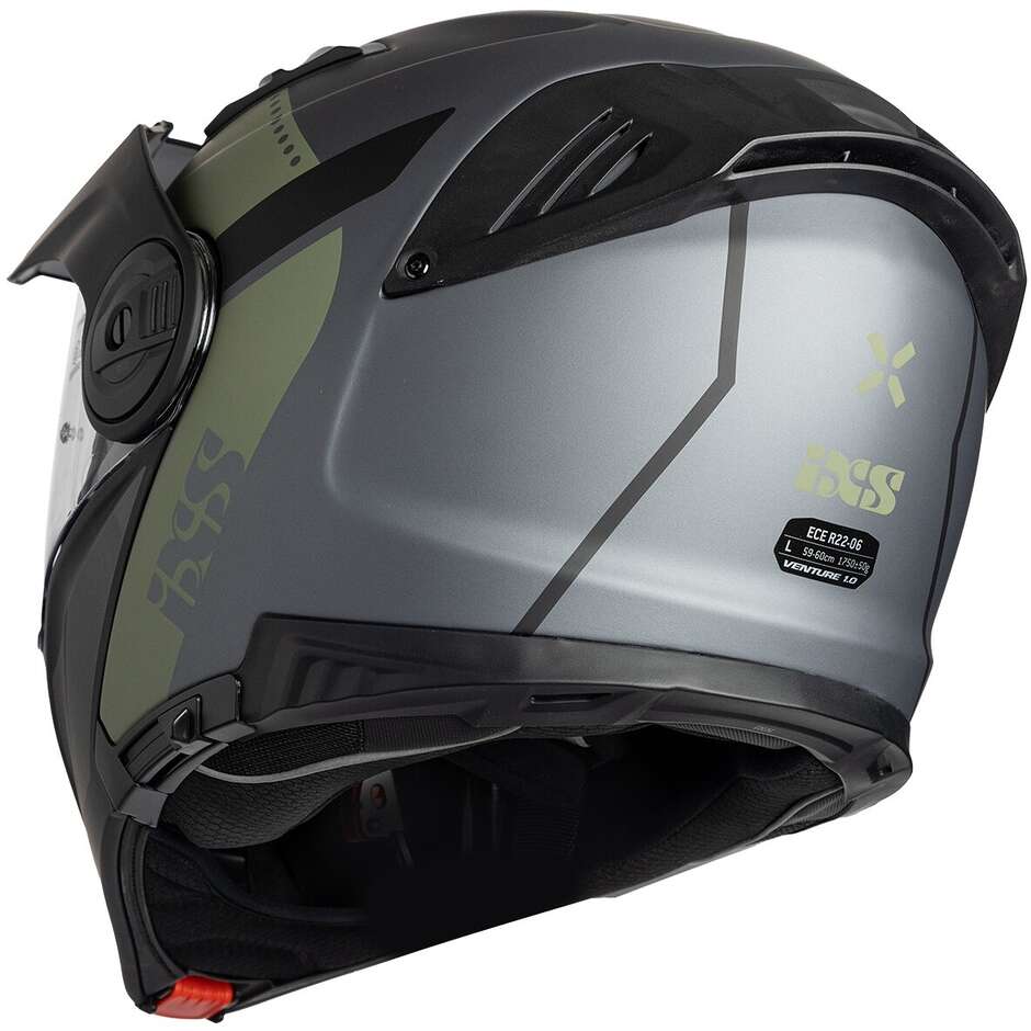 Casco Moto Modulare iXS Venture 1.0 Nero Antracite Oliva Opaco