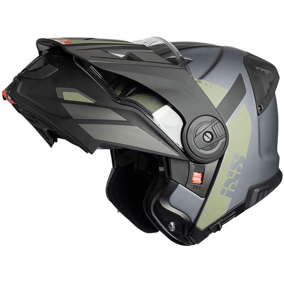 Casco Moto Modulare iXS Venture 1.0 Nero Antracite Oliva Opaco