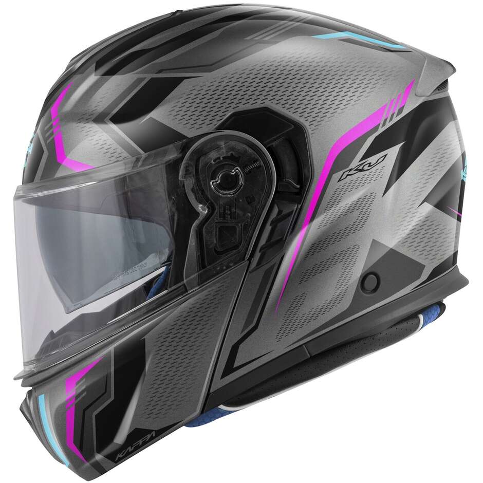 Casco Moto Modulare Kappa KV50 F ESCALADE Titanio Lucido Rosa