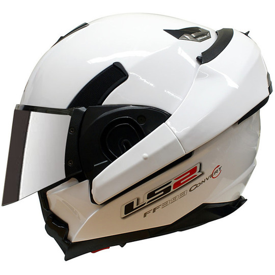Casco Moto Modulare Ls2 393.1 Convert Ribaltabile Doppia Visiera Bianco
