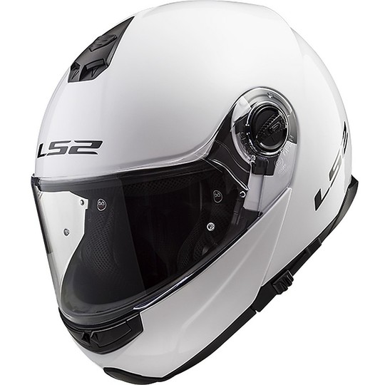 Casco Moto Modulare LS2 Doppia Visiera FF325 Strobe Bianco Lucido