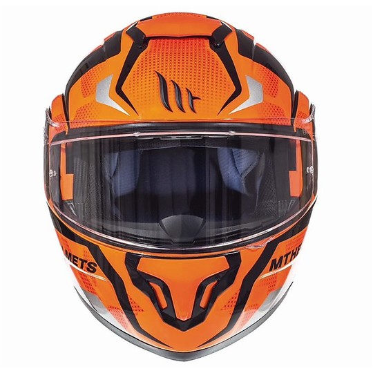 Casco Moto Modulare MT Helmets ATOM sv Divergence G1 Arancio Fluo