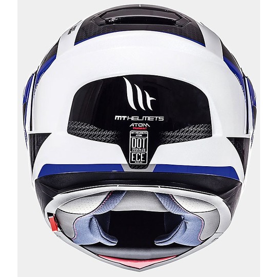 Casco Moto Modulare MT Helmets ATOM sv Tarmac Nero Bianco Blu 