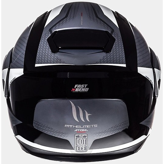 Casco Moto Modulare MT Helmets ATOM sv Tarmac Nero Bianco Opaco e Lucido