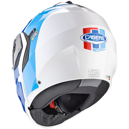 Casco Moto Modulare Omologato P/J Caberg DUKE II IMPACT Bianco Rosso Blu
