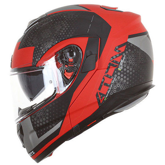 Casco Moto Modulare Omologato P/J Mt Helmet ATOM sv ADVENTURE A5 Rosso Opaco