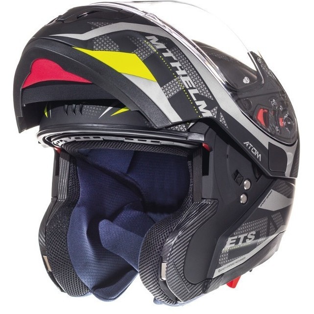 Casco Moto Modulare Omologato P/J Mt Helmet ATOM sv Divergence A12 Grigio Opaco