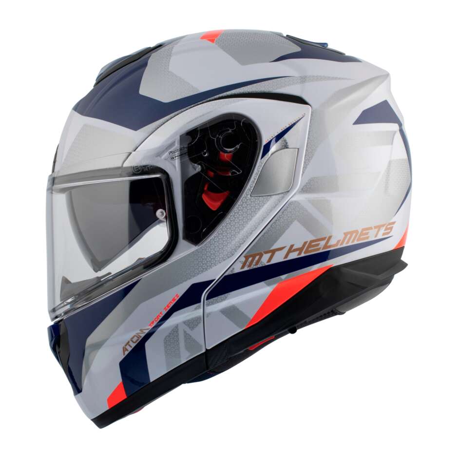 Casco Moto Modulare Omologato P/J Mt Helmet ATOM sv SKILL A0 Bianco Perla 