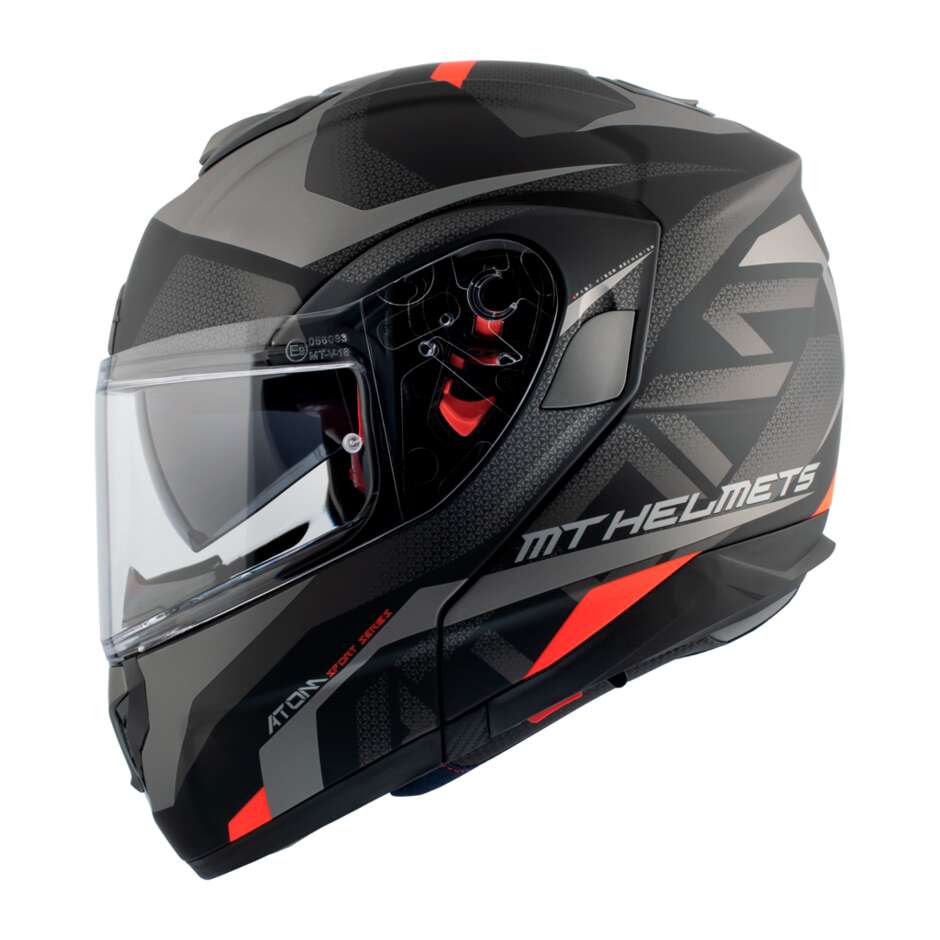 Casco Moto Modulare Omologato P/J Mt Helmet ATOM sv SKILL A1 Nero Opaco