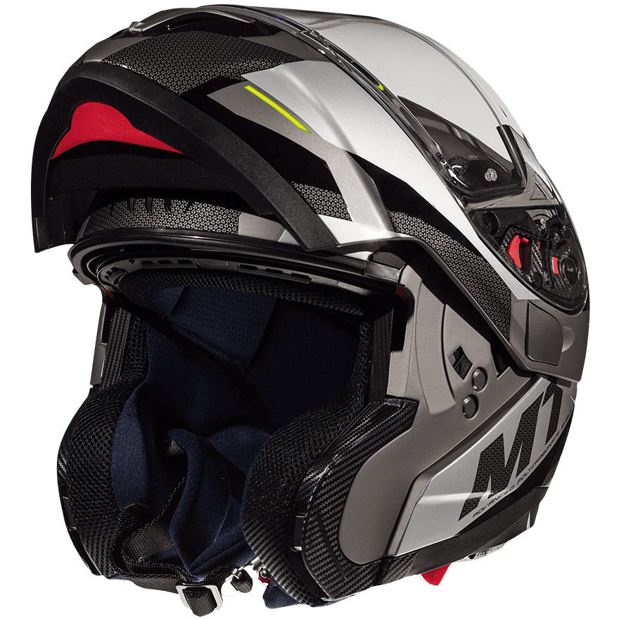 Casco Moto Modulare Omologato P/J Mt Helmet ATOM sv TRANSCEND E2 Nero Lucido Grigio Opaco