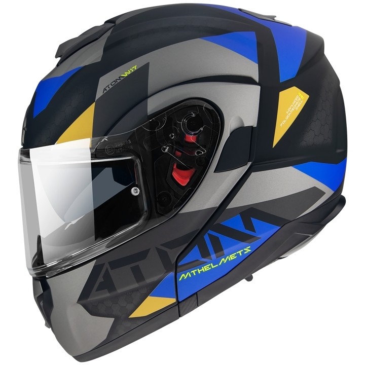 Casco Moto Modulare Omologato P/J Mt Helmet ATOM sv W17 A2 Grigio Opaco