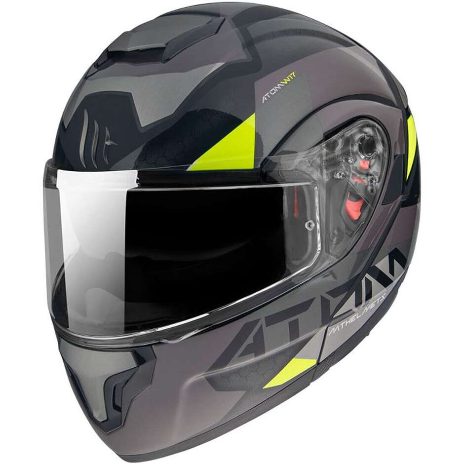 Casco Moto Modulare Omologato P/J Mt Helmet ATOM sv W17 B2 Grigio Opaco