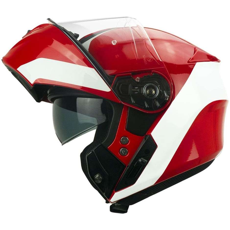 Casco Moto Modulare Omologazione P/J CGM 508s BERLINO Rosso Bianco
